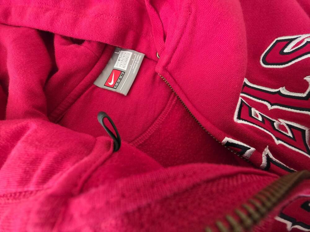 Vintage Y2K Nike Team Los Angeles Angels Full Zip Hoodie Red Men's L - Picture 9 of 9